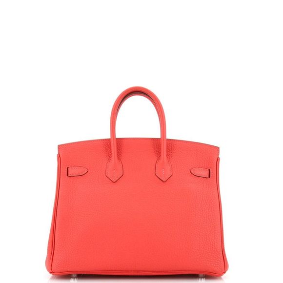 Hermes Birkin Handbag Rouge Pivoine Togo with Palladium Hardware 25 Red - Picture 4 of 11